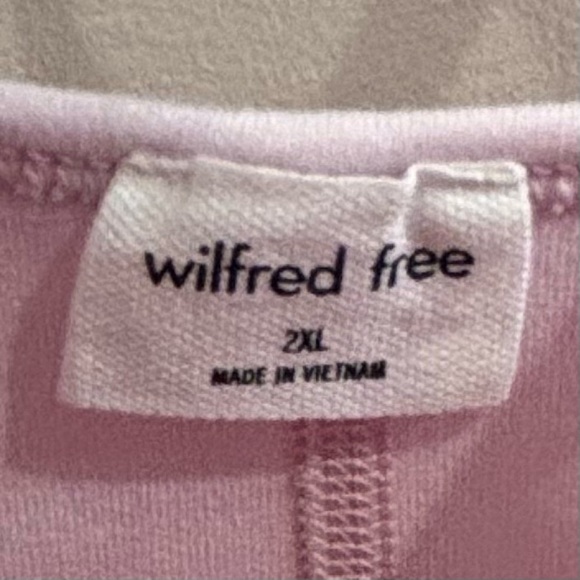 WILFRED FREE Sz 2XL Unitard in Baby Pink Stretchy Spaghetti Straps Square Neck - Picture 5 of 9